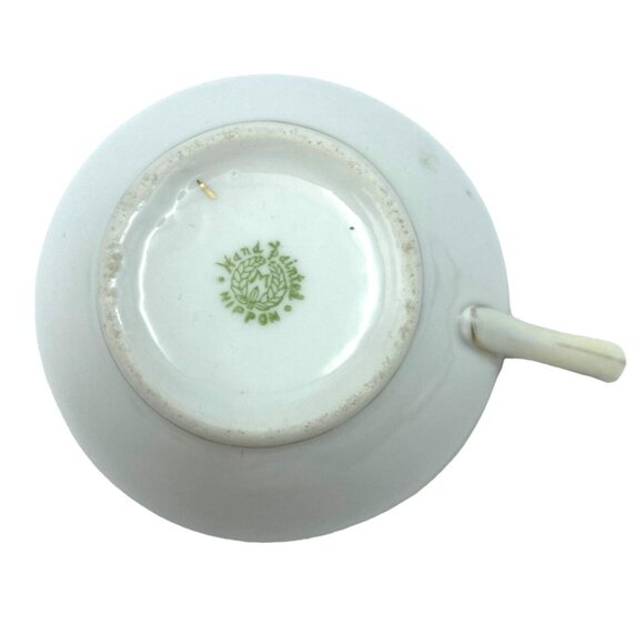 Antique Nippon Hand Painted Tea Cup & Saucer Set Gold Trim Japan - Picture 3 of 14